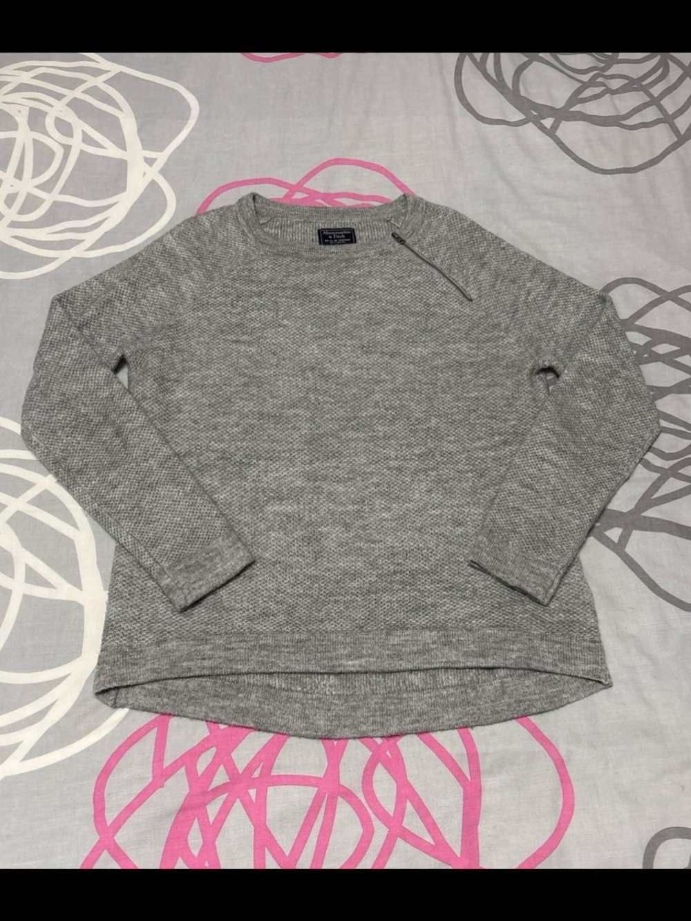 Abercrombie Grey Sweater With Zipper Detail